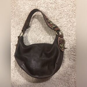Betsey Johnson chocolate brown leather boho bag